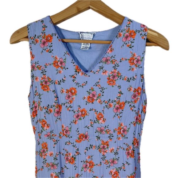 y2k Vintage April Cornell Purple Lilac and Orange Floral Maxi Dress Size S - Picture 2 of 9